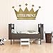 Wall Decal For Kids | Personalized Name King Crown Design | Vinyl Wall Home Decor for Boy's Bedroom, Playroom | Custom Baby Nursery Decoration | Black, White, Gold, Other Colors | Small, Large Sizes