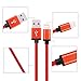 Suplink 3' 6' 10' Extra Long Cord 8 Pin Lightning to USB Charging Cables for iPhone SE/6/6s/6 plus/6s plus, 5c/5s/5, iPad Pro/Air/Mini, iPod Nano/Touch - Red - Pack of 3