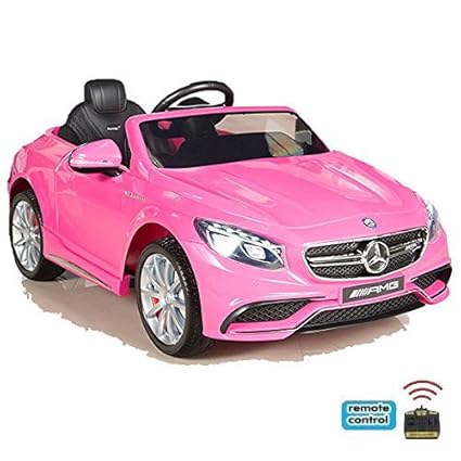 simron Mercedes-Benz S63 AMG Cabriolet Ride-On 12V Elektro Kinderauto Kinderfahrzeug Kinder Elektroauto (Rosa)