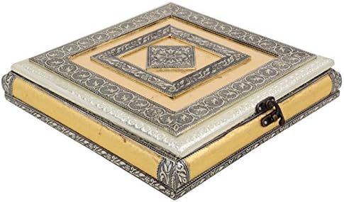 Craft Zone Dry Fruit Box, Serving Tray, Decorative Platter, Beautiful Snack Box with Meenakari Work.(15 Dry Fruit Box)