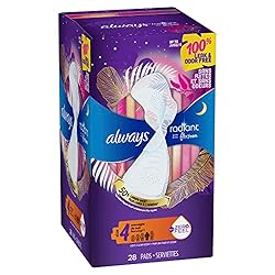 Always Radiant Feminine Pads for Women, Size 4