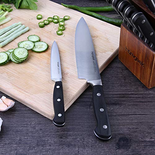 Kitchen Knife Set 15 Pieces with Wooden Block Sharpener 6 Pieces