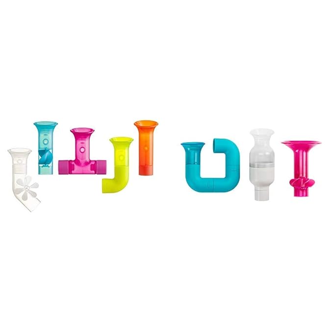 boon multicoloured pipes bath toy