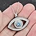 925 Sterling Silver Evil Eye Hamsa Blue White CZ Pendant Necklace,18''