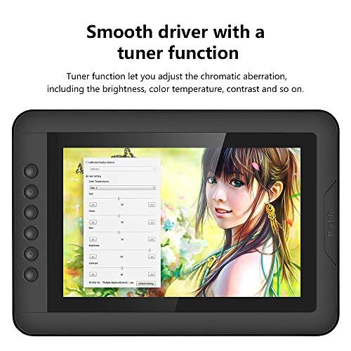 Parblo Mast10 10.1" Graphic Tablet Drawing Monitor with Battery-Free Drawing Tablet Pen Passive Stylus, Shortcut Keys, USB USB Type C Cable Adapter for Digital Art Sketch, Paint, Design