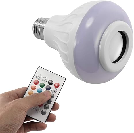 bombilla led con altavoz bluetooth ddsky led smart music light bombilla e27 12 w rgb color cambiar regulable led luz lampara con 24 teclas control