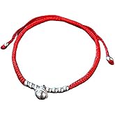 Protection Bracelet for Women and Men Real 925 Sterling Silver Lucky Bell Amulet Red Rope Bracelet Handmade String Adjustable Jewelry Gift