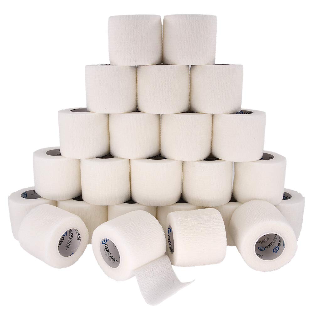 24 Packs Self Adherent Cohesive Wrap Bandages 2'' Wide, 5 Yards, First Aid Tape,Elastic Self Adhesive Tape,All Sports Athletic Tape, Non-Woven Bandage,Breathable Wound Tape,Skin Colour Athletic Tape 24 Packs Self Adherent Cohesive Wrap Bandages 2'' Wide, 5 Yards, First Aid Tape,Elastic Self Adhesive Tape,All Sports Athletic Tape, Non-Woven Bandage,Breathable Wound Tape,Skin Colour Athletic Tape