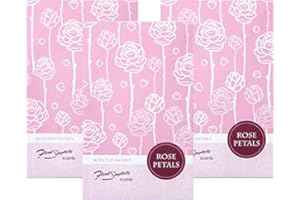 FloralSimplicity Rose Petals Scented Sachets Pack of 3, Spring and Summer - Long-Lasting Scented Bags, Home Fragrance, Air Freshener & Deodorizer for Closet, Room, Drawer, or Cars, Made in USA