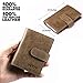 RFID Blocking Genuine Leather Business Card Holder for men-20 Credit Card Slots-Vintage Namecard Wallet Button (Khaki)