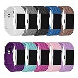 Fitbit Charge 2 Replacement Band By GHIJKL - Soft Flexible Silicone Wristband - Adjustable Length - Sizes For Men & Women - Breathable Bracelet - Durable Closing Clasp - Variety Of Colors Available