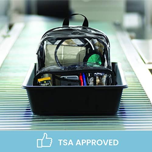 Amazon Com Clear Backpack Security Approved Reinforced Straps Front Accessory Pocket Perfect For School Bookbag Sporting Events