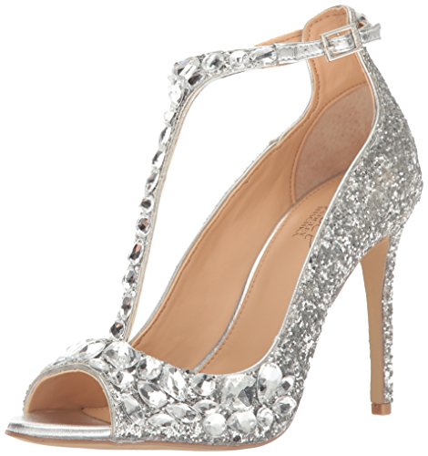 Photo 1 of Jewel Badgley Mischka Conroy Metallic Glitter Evening Shoe SIZE 8 HALF