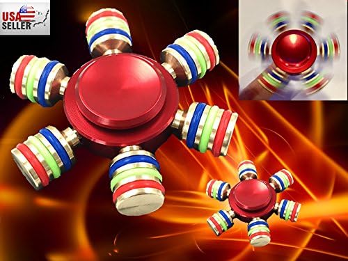 Newest Six Wings 6 sides figit spinner New Red Glowing Brass Hand Spinner Fidget Ball Desk EDC Focus Toy Kids/Adult DIY Fun