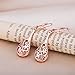 Arlumi Filigree Teardrop Leverback Dangle Earrings for Women Rose Gold Plated Jewelry