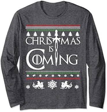 Unisex Christmas is Coming Medieval Thrones Style Longsleeve Shirt Medium Dark Heather