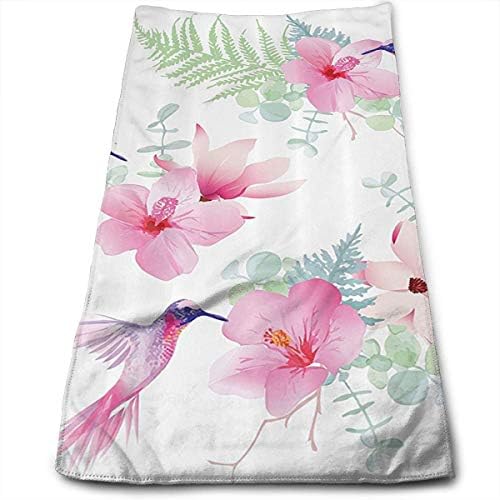 Osmykqe Tropical Flowers and Hummingbirds are Wild Microfiber Travel & Sports Towel, Ultra Compact, Lightweight, Absorbent and Fast Drying Towels, Ideal for Gym, Beach, Travel Fitness, Exercise, Yoga