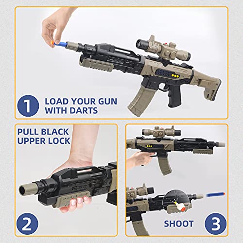 KANKOJO Toy Guns,Electric Gun for Nerf Guns Bullets,Foam Darts DIY Guns,Projection Gun Toy with