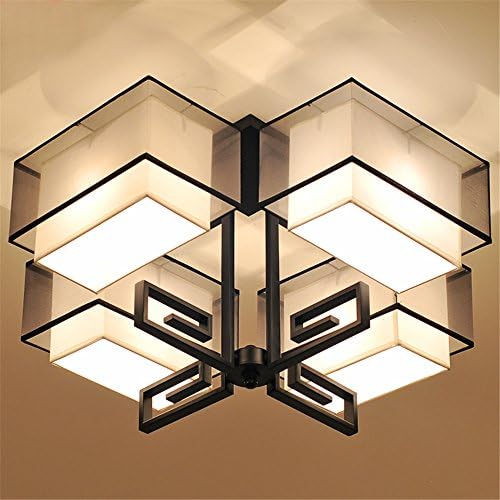 Modern LED Pendant Flush Mount Ceiling Fixtures Light New Chinese Ceiling Light Rectangular Light Antique Iron Lighting led creative light, 500 h390mm