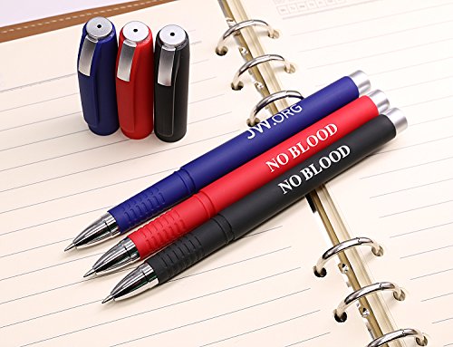 Jw.org Pens with Jw.org Logo 12 Pack-Pens-Blue Black Red Exterior Color Each Color 4 Black Ink Pens -Total 12 Pens