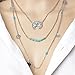CH Silver Vintage Boho Style Moon Choker Necklace Women Girl Lady Long Chain Pendant Necklace
