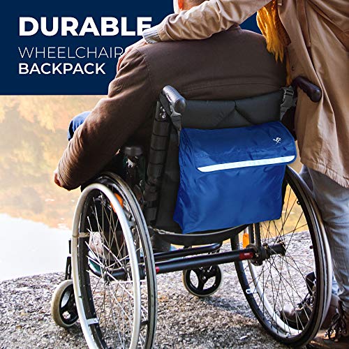 Pembrook Wheelchair Backpack Bag - Wheel Chair and Walker Accessories Side Storage Bags - Lightweight Pack for Mobility, Transport & Travel Portable Devices - Fits Scooter, Electric Wheelchairs & Etc - Thumbnail 6