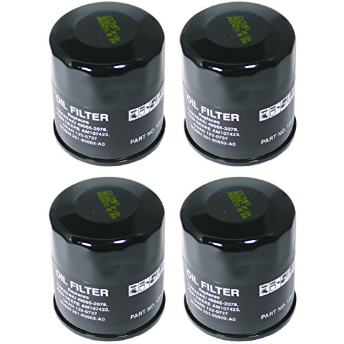 4pk Oil Filter Replaces John Deere AM107423 Kawasaki 49065-2078 Club Car 1016467 Robin 261-65902-A0 Onan 122-0737-03 Cub Cadet 490-201-0001