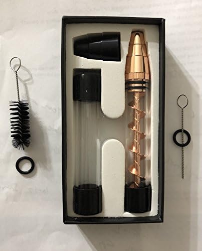 PuffChoice Glass Grinder- Paperless Mechanical Adapter for Tea, Herb Leaves, Coffee, Grains, Spices,or Other Coffee Beans with Cool Pull Technology (Rose Gold)