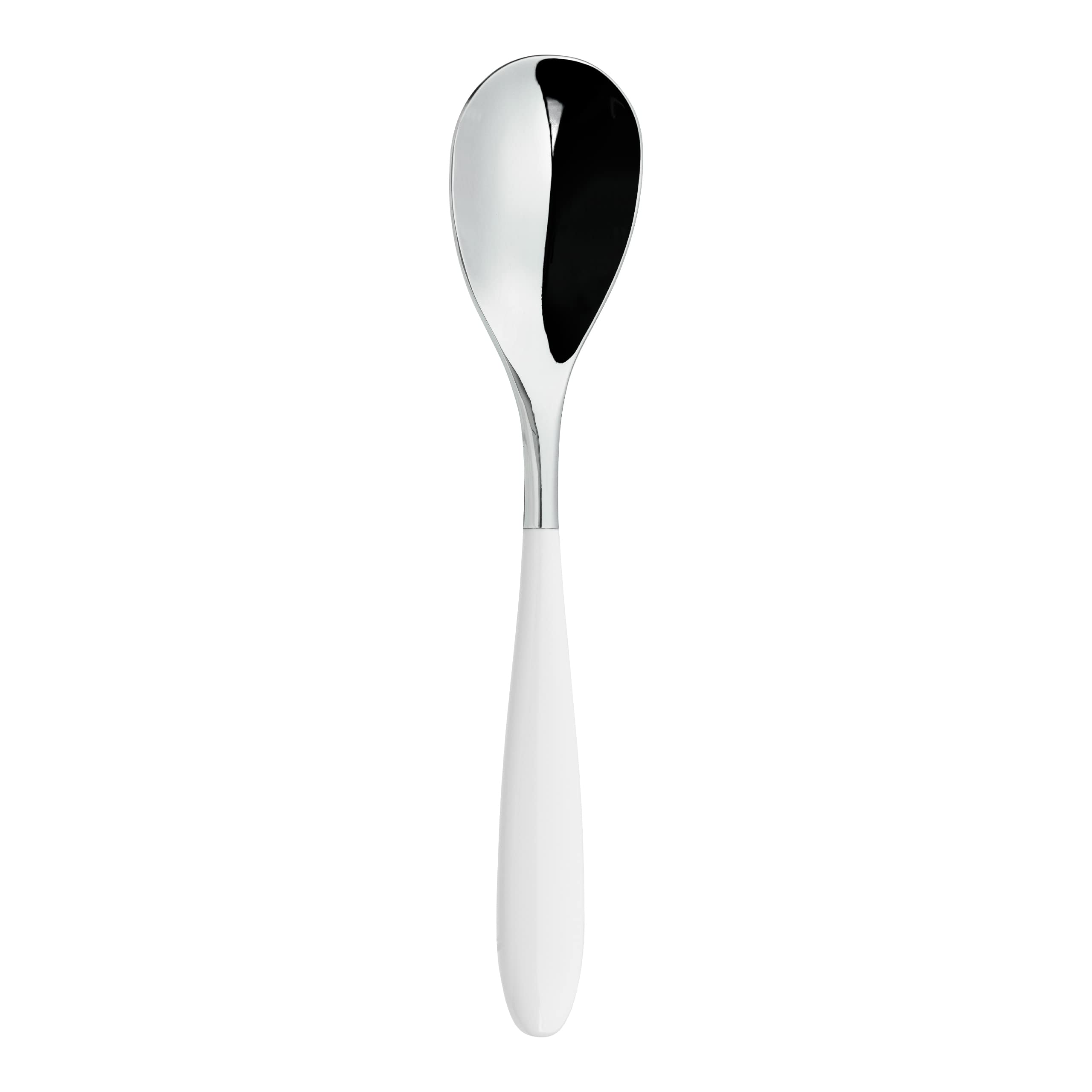 Grunwerg Yin & Yang Dessert Spoons 2DS650W, 18/10 Stainless Steel, Set of 2, White