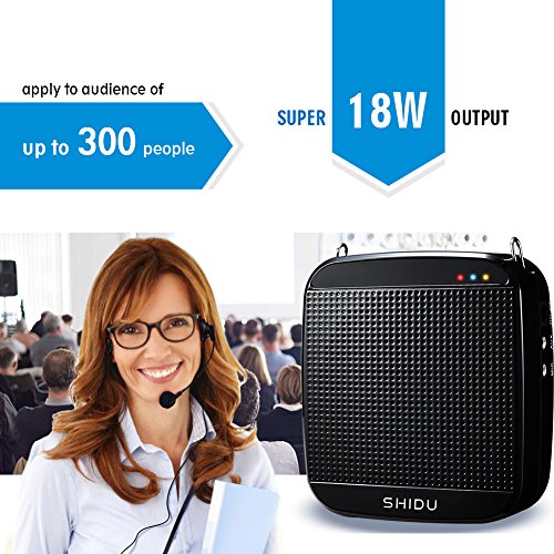 Voice Amplifier,SHIDU Wireless Voice Amplifier 2.4G 18W Portable