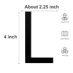 4 Inch Acrylic Frosted Matte Black Letter