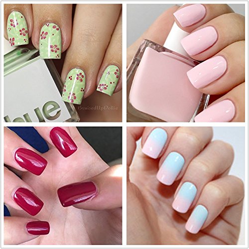 ECBASKET Full Cover False Nails Artificial Nails Fake Nails 500pcs Full Coverage Natural Acrylic Nails 10 Sizes with Bags