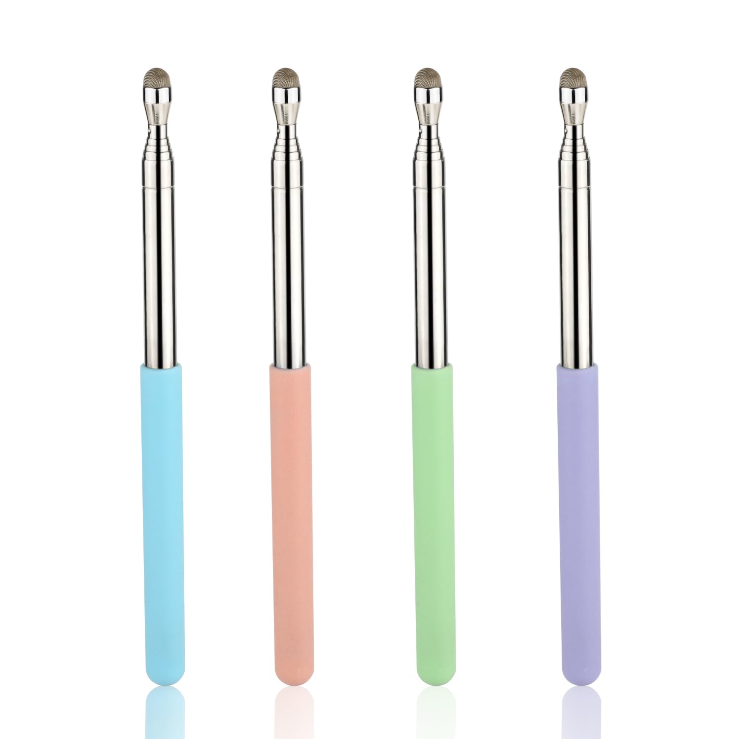 4pcs Telescopic Teacher Pointers, Teaching Pointer with Capacitive Handwriting Function Extendable Pointer Stick Sensitive Whiteboard Pointer for Teachers Classroom Presentation (4 Colors)