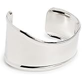 ADINA EDEN Women's Indented Curved Wide Bangle Bracelet
