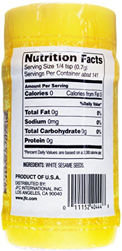 JFC Roasted Sesame Seed, White, 3.5 Ounce