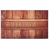 2 Pack Rubber Indoor Doormat Rustic Entrance Welcome Mat 18X30  Low Profile Front Door Mat Home Decor Non Slip Entryway Rug for Apartment Garage Kitchen Wood Words Inside Shoe Scraper Floor Carpet