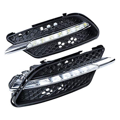 2PCS Front Bumper DRL LED Daytime Running Light Fog Lamp Compatible with Mercedes W204 Sport W204 AMG Sport C-Class 2008-2011 - Thumbnail 7