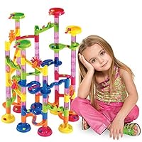 Marble Run Set 105 Pcs - Construction Building Blocks Toys Game for 4 5 6 7 Year Old Boys Girls Kids