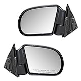 Driver and Passenger Manual Side View Mirrors Textured Replacement for Chevrolet GMC Isuzu Pickup Truck SUV 15193316 15172864 AutoAndArt