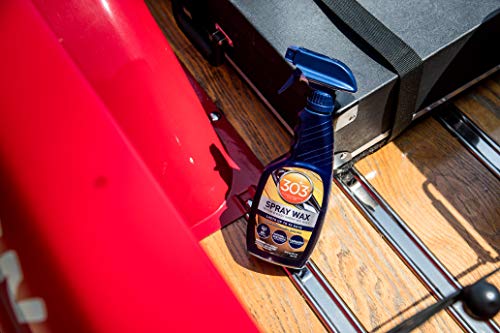 303 SPRAY WAX – QUICK AND EASY SPRAY ON CAR WAX – LASTS UP TO 90 DAYS – USE ON WET OR DRY SURFACES – NATURAL AND SYNTHETIC PROTECTION – CARNAUBA WAX FORMULATION, 16 FL. OZ, BLUE