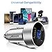 AINOPE USB 12V Car Adapter, Cigarette Lighter Voltage Meter 4.8A All Metal Dual Port USB LED Display Car Flush Fit Car Charger Compatible for iPhone X/XS MAX/XR,iPad Mini 3,Galaxy Note 9/S9/S8-Silver