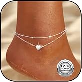Kenivira Sterling Silver Ankle Bracelets for Women,Gold Dainty Layered Waterproof Anklet for Women Adjustable, Womens Anklet Set Stackable Plus Size
