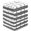 Zeppoli Kitchen Towels 12 Pack – 100% Soft Cotton – Dish Towels for Kitchen -Hand Towels for Kitchen 15″ x 25″ -Dobby Weave-Gray Dish towels for Drying Dishes & Kitchen-Super Absorbent Cleaning Cloths