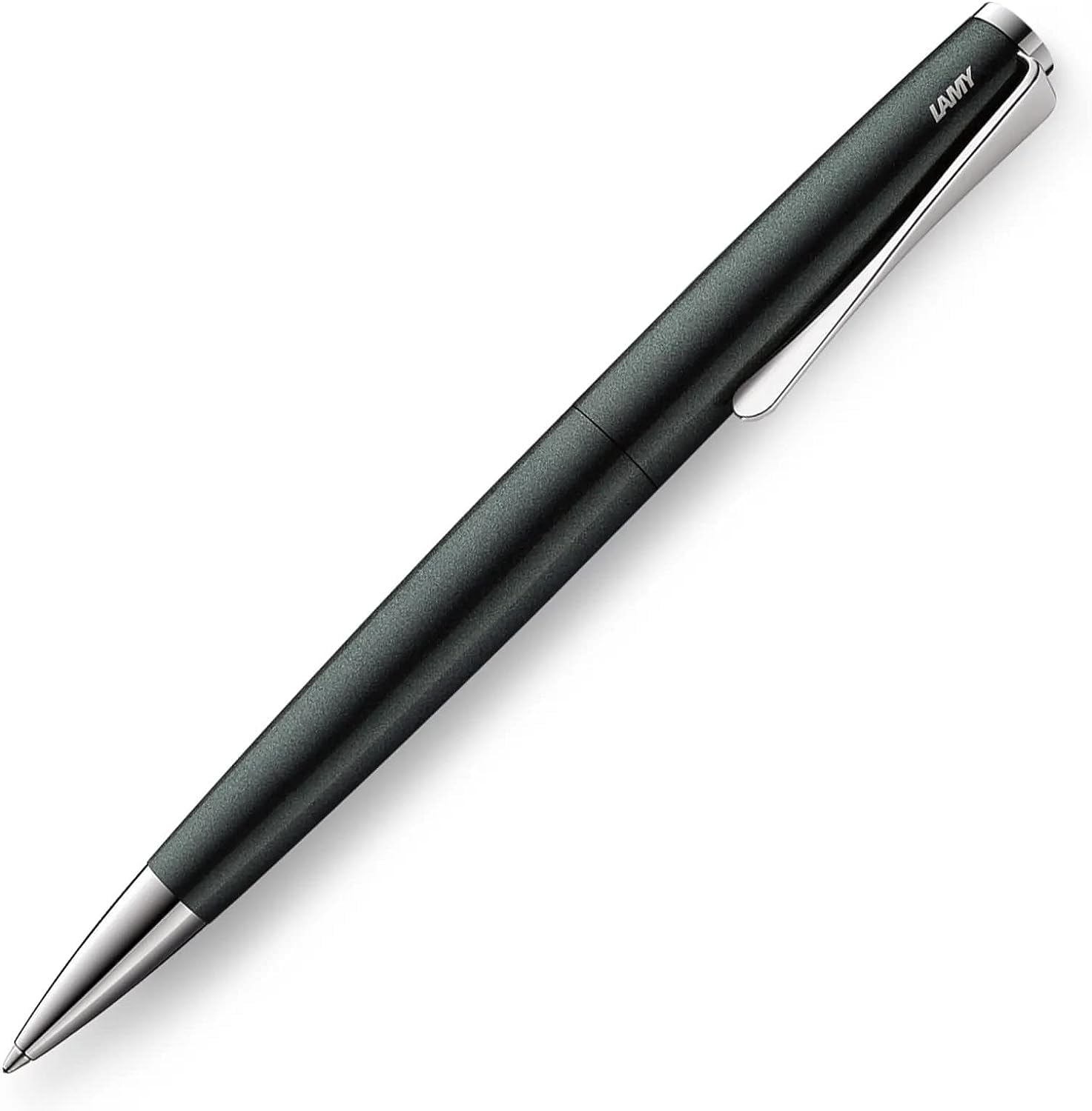 Lamy 1235736 studio ballpoint pen 269 - timeless ballpoint pen in black and green made of stainless steel and propeller shaped clip - stitch width M black-green 1 Stück (1er Pack)