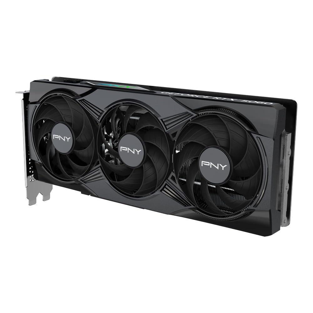 PNY NVIDIA GeForce RTX? 5060 8GB ARGB Overclocked Triple Fan Graphics Card (DLSS 4, PCIe 5.0, HDMI/DP 2.1, 2-Slot, Epic-X? RGB Lighting)