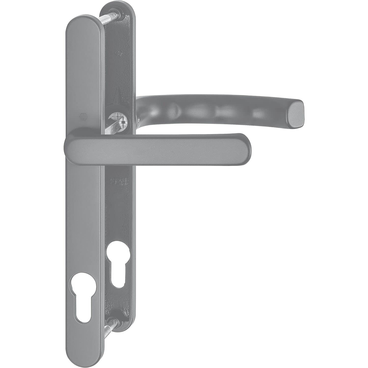 Lége Door Handle Set with Narrow Plate 24 mm Flat Handle 67-72 Stainless Steel Effect