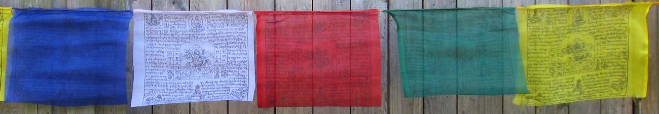 BUDDHAFIGUREN Tibetan Prayer Flags 8 m - 25 flags Buddhist Flag Fine Quality Polyester — image 1