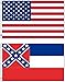 NEW 3'x5' MISSISSIPPI & AMERICAN Polyester Flags