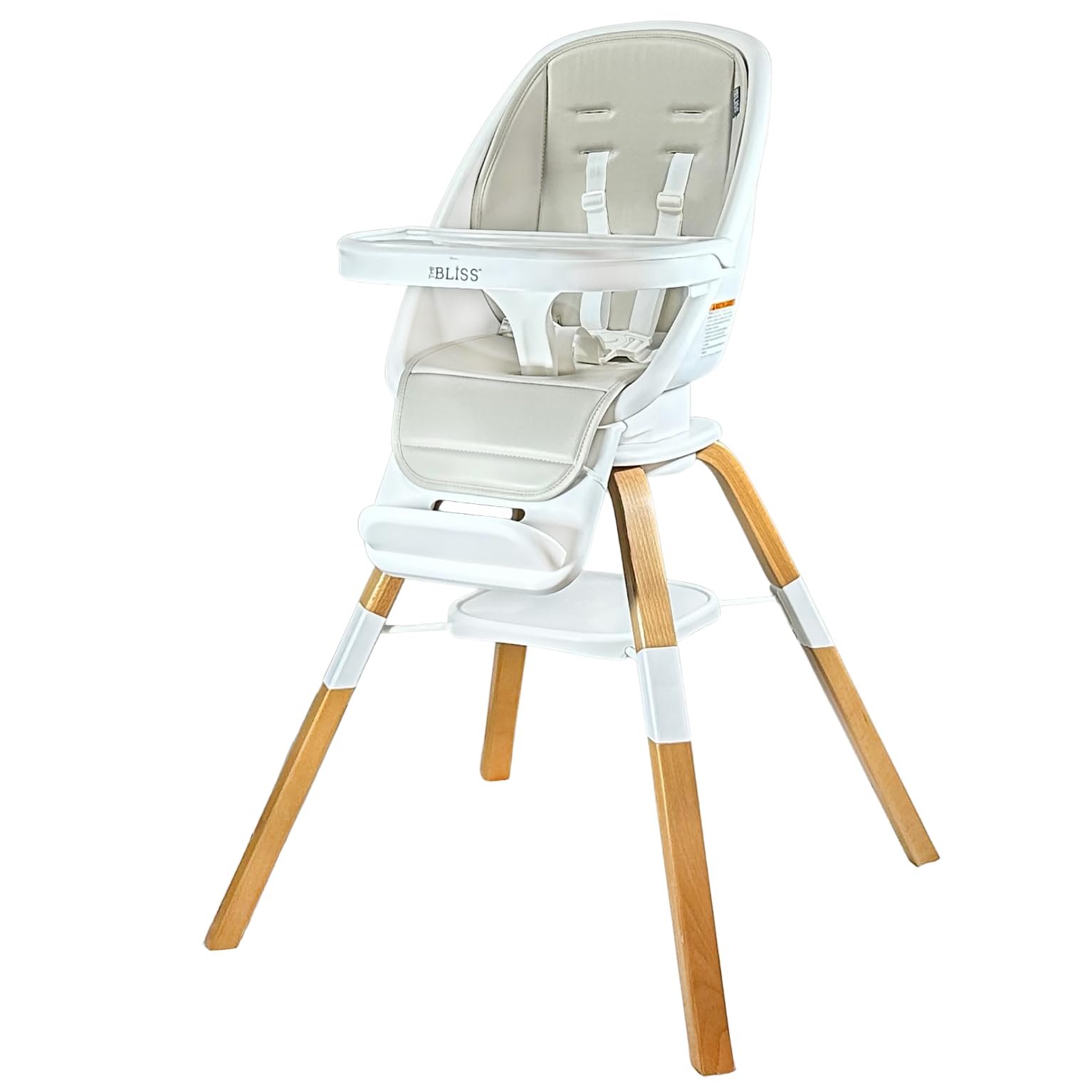 Photo 1 of ***image rfeference****TruBliss Turn-A-Tot High Chair for Babies and Toddlers, 2 in 1 Wooden Portable Baby Feeder or Adjustable Child's Seat with 360 Degree Swivel, Removable Tray, and Pad (Grey Taupe)