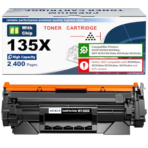 135X W1350X ( 135A W1350A ) Toner Cartridge [with Chip] High Yield 2400 Pages Compatible for HP LaserJet M207dw M209 M209d M209dw M234 M234d M234dw M234sdw M234sdn M235sdw printers